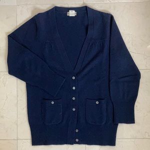 J Crew navy cashmere cardigan
